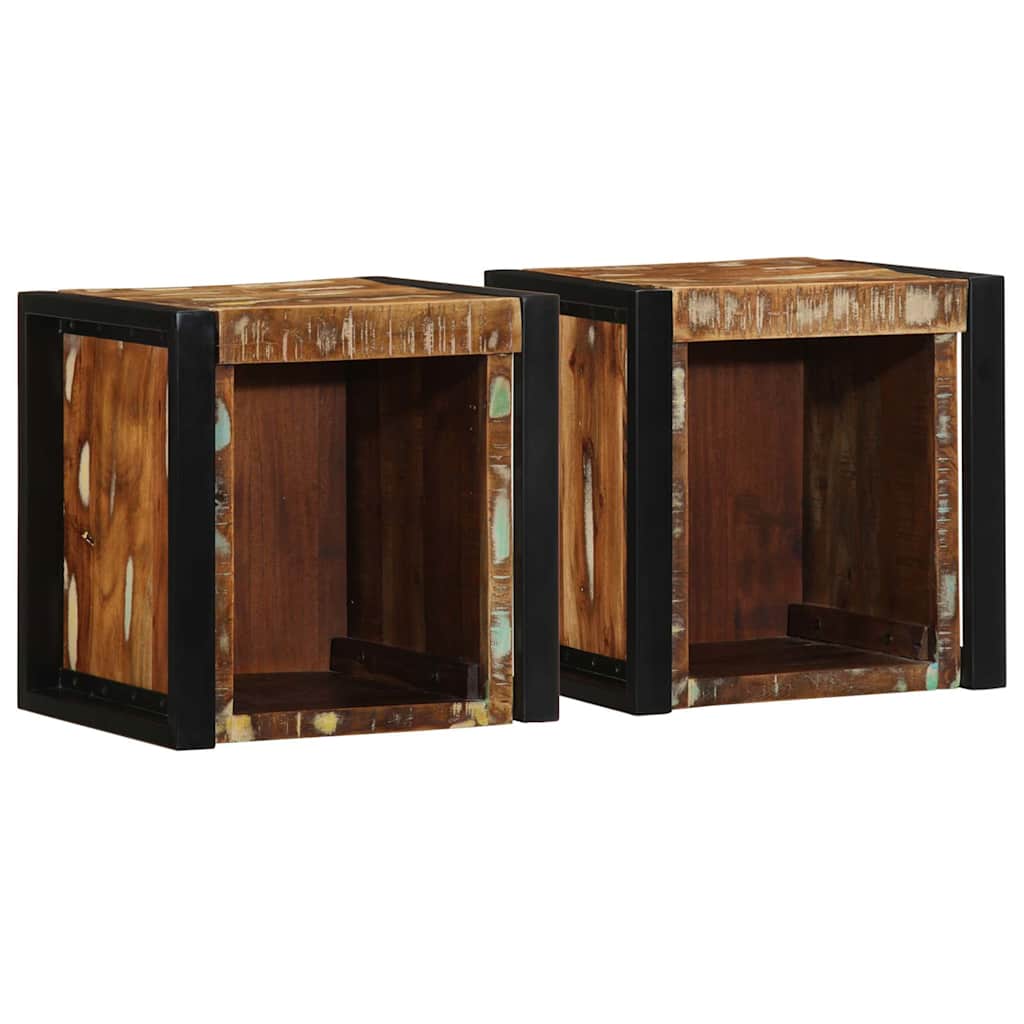 Bedside Cabinets 2 pcs Multicolour 40x35x40 cm Solid Wood Reclaimed - R and M Furniture