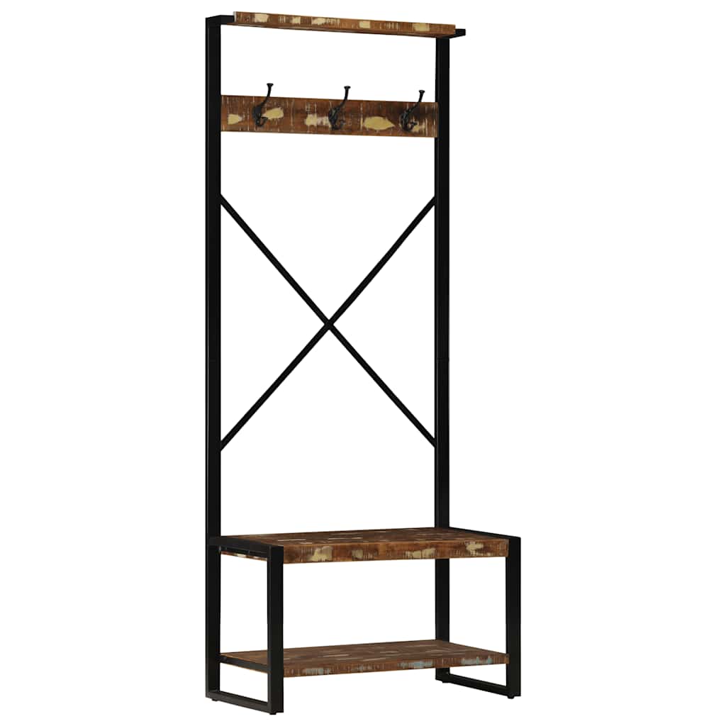 Clothes Rack Multicolour 80x40x190 cm Solid Wood Reclaimed - Merlin Deals