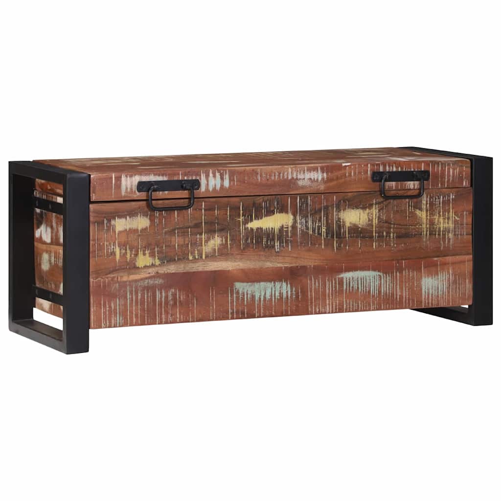 Storage Chests 80x30x30cm Solid Reclaimed Wood and Metal - Merlin Deals