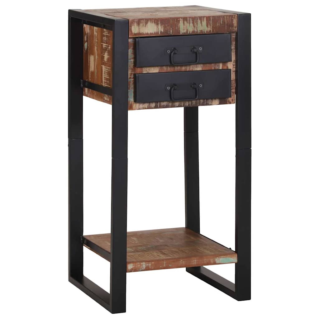 Telephone Stand Multicolour 40x40x80 cm Solid Wood Reclaimed - Decor Base