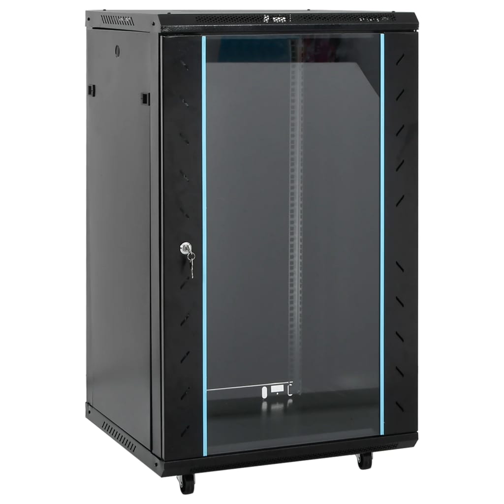 18U Network Cabinet 19" IP20 Black 60x60x100 cm - Charlotte Dunes
