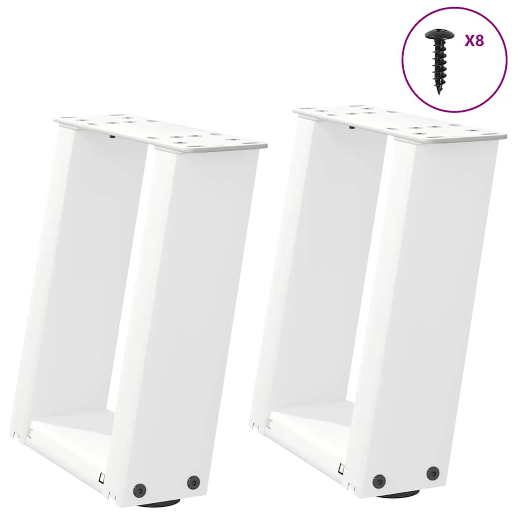 Coffee Table Legs U-Shaped 2 pcs White 30x(30-31) cm Steel - Casper Homes