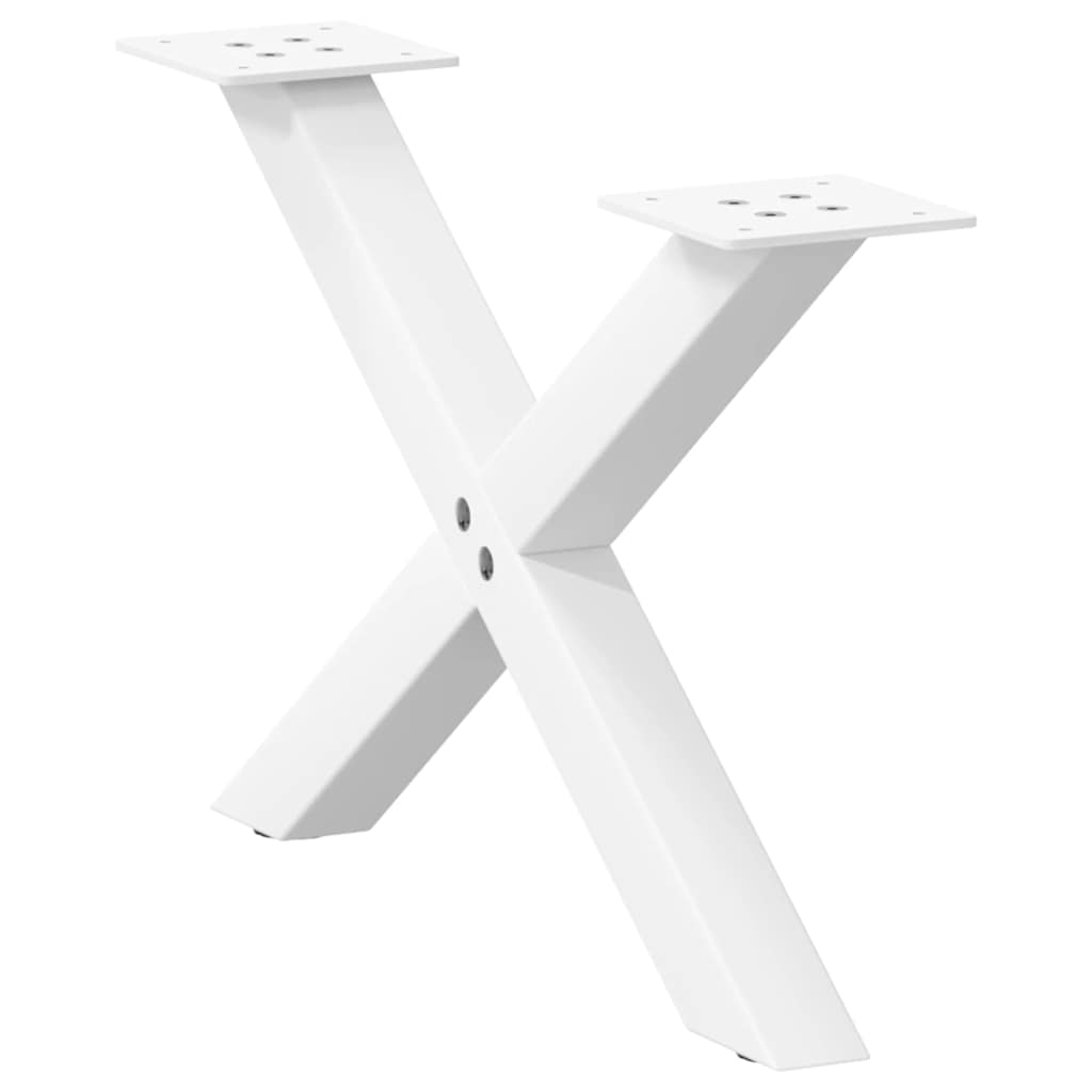 Coffee Table Legs X-Shaped 2 pcs White 50x(30-31) cm Steel - Merkel Designers