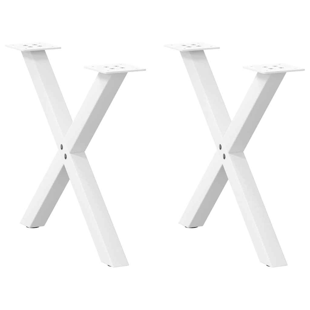 Coffee Table Legs X-Shaped 2 pcs White 50x(42-43) cm Steel - Direct Imports