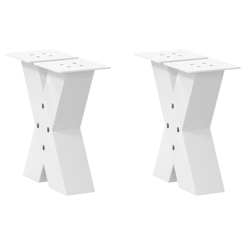 Coffee Table Legs X-Shaped 2 pcs White 30x(30-31) cm Steel - Style and Chic