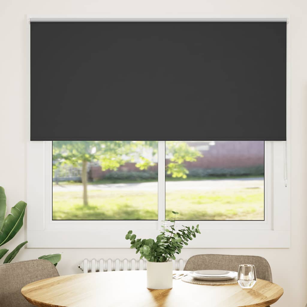 Roller Blind Blackout Black 155x130 cm Fabric Width 151.6 cm Polyester - All Things Good