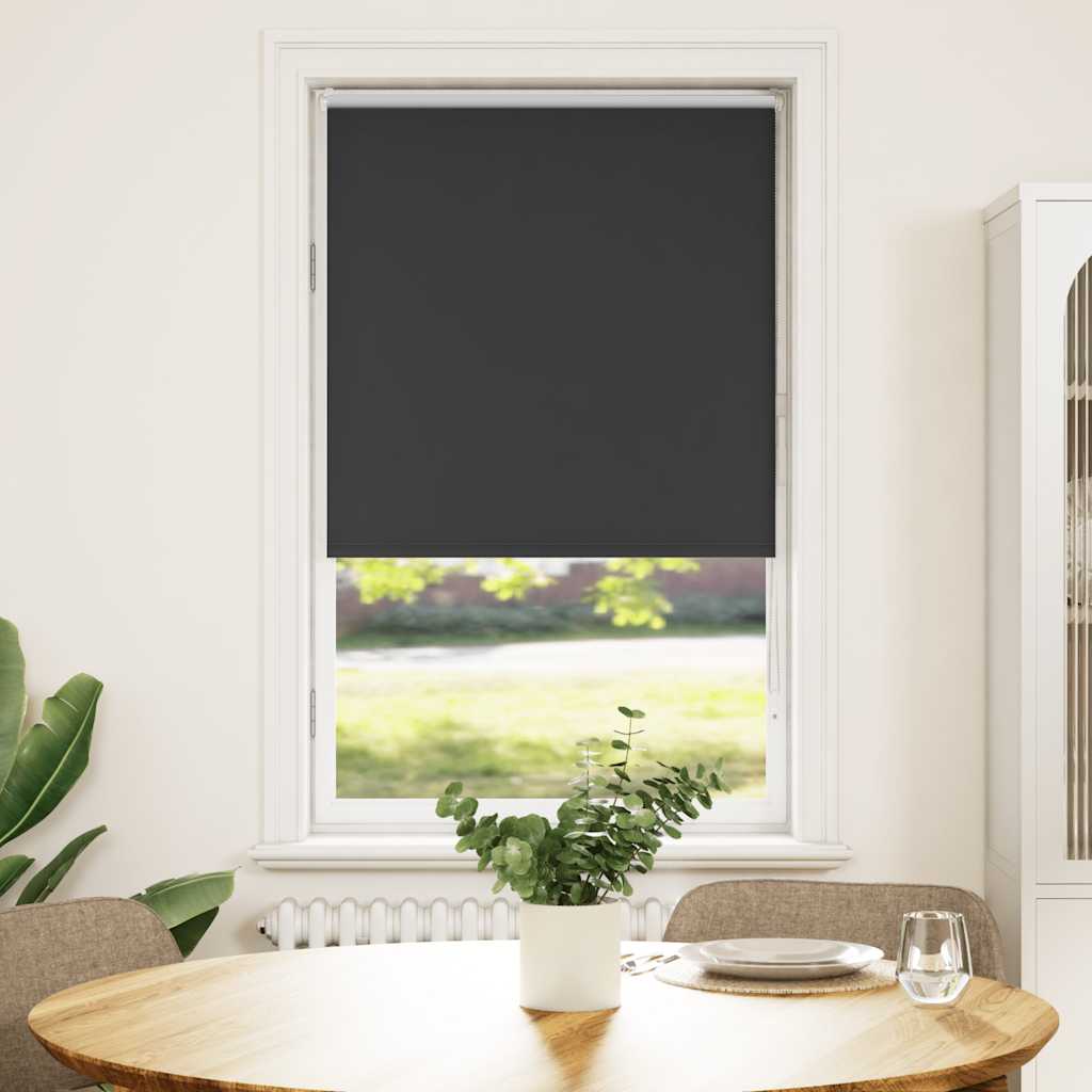 Roller Blind Blackout Black 65x150 cm Fabric Width 60.7 cm Polyester - Decor Base
