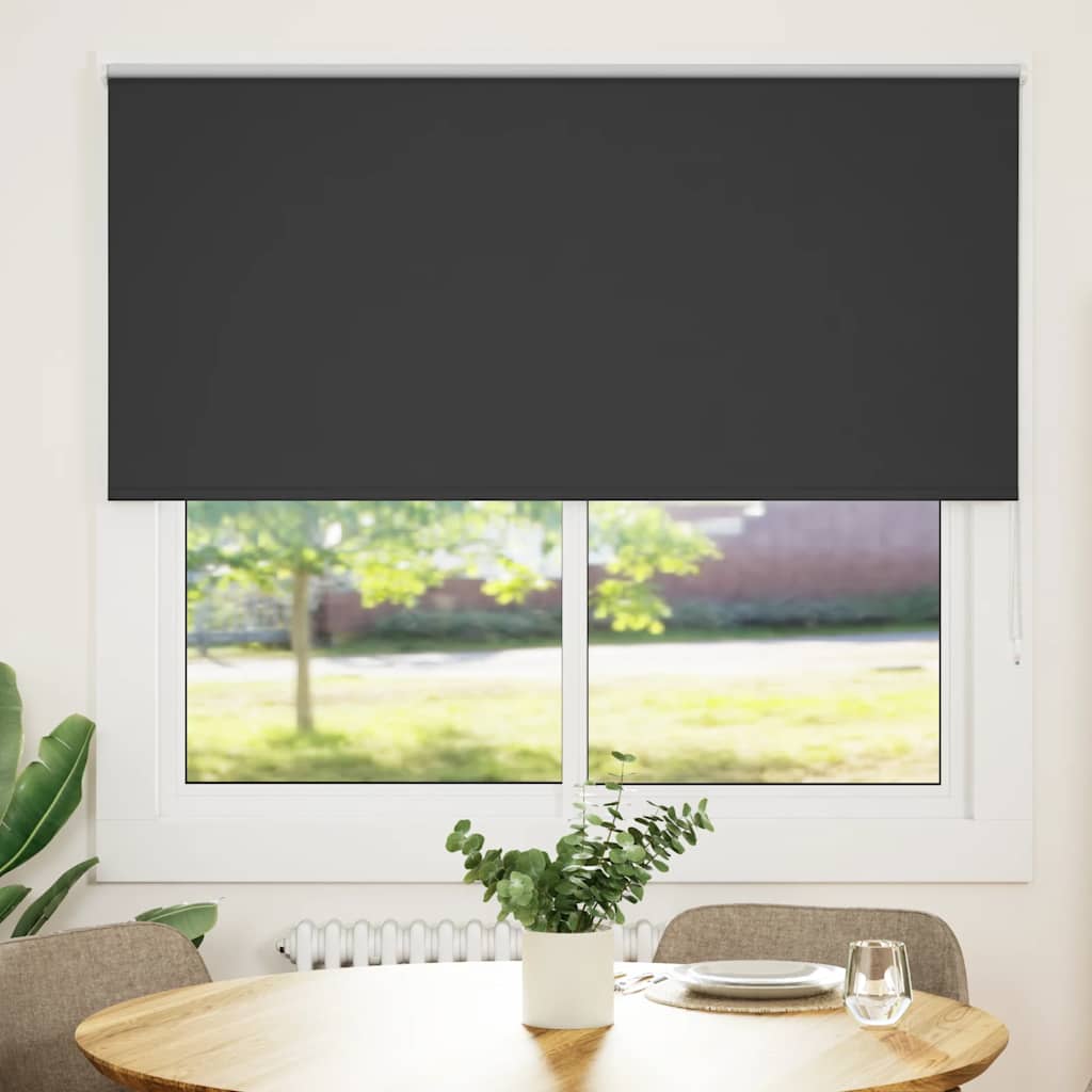Roller Blind Blackout Black 150x150 cm Fabric Width 146.6 cm Polyester - Merkel Designers