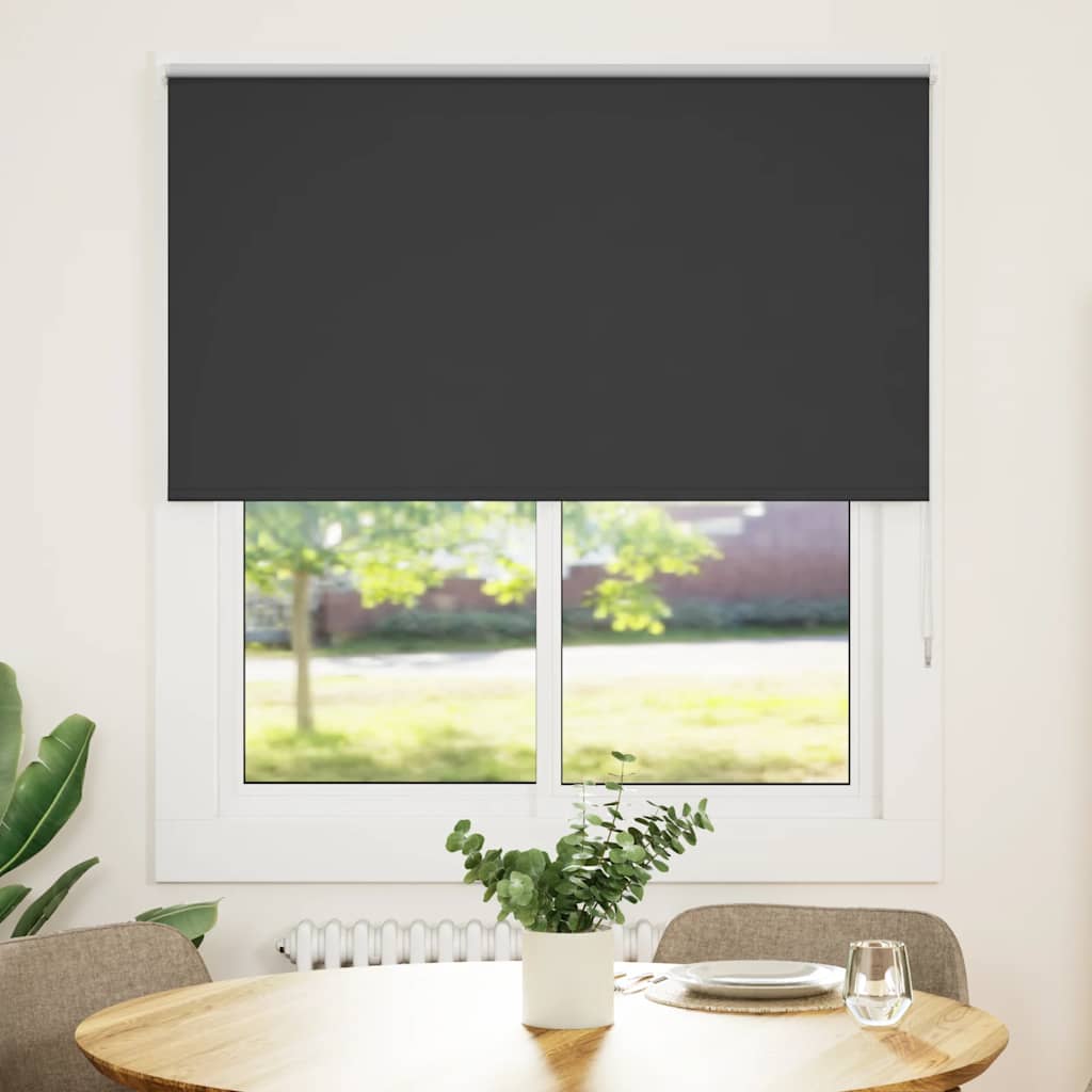 Roller Blind Blackout Black 130x175 cm Fabric Width 126.6 cm Polyester - Brittle & Co