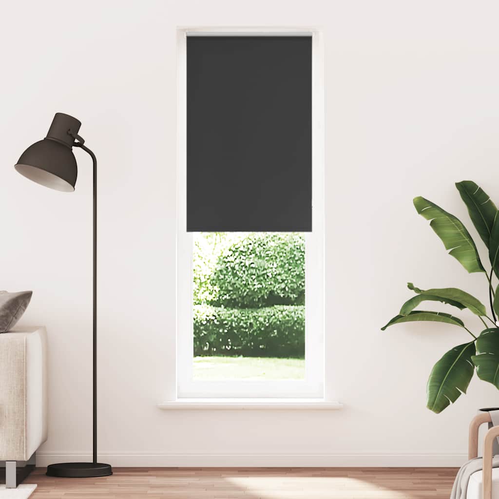 Roller Blind Blackout Black 70x210 cm Fabric Width 65.7 cm Polyester - Design Hut