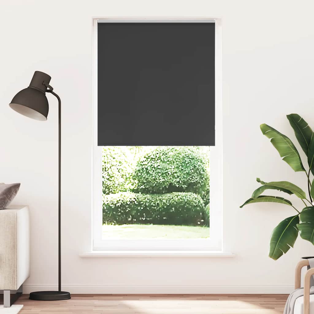 Roller Blind Blackout Black 100x210 cm Fabric Width 95.7 cm Polyester - Merkel Designers