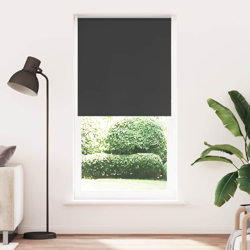 Roller Blind Blackout Black 105x210 cm Fabric Width 100.7 cm Polyester - Sid & Sam