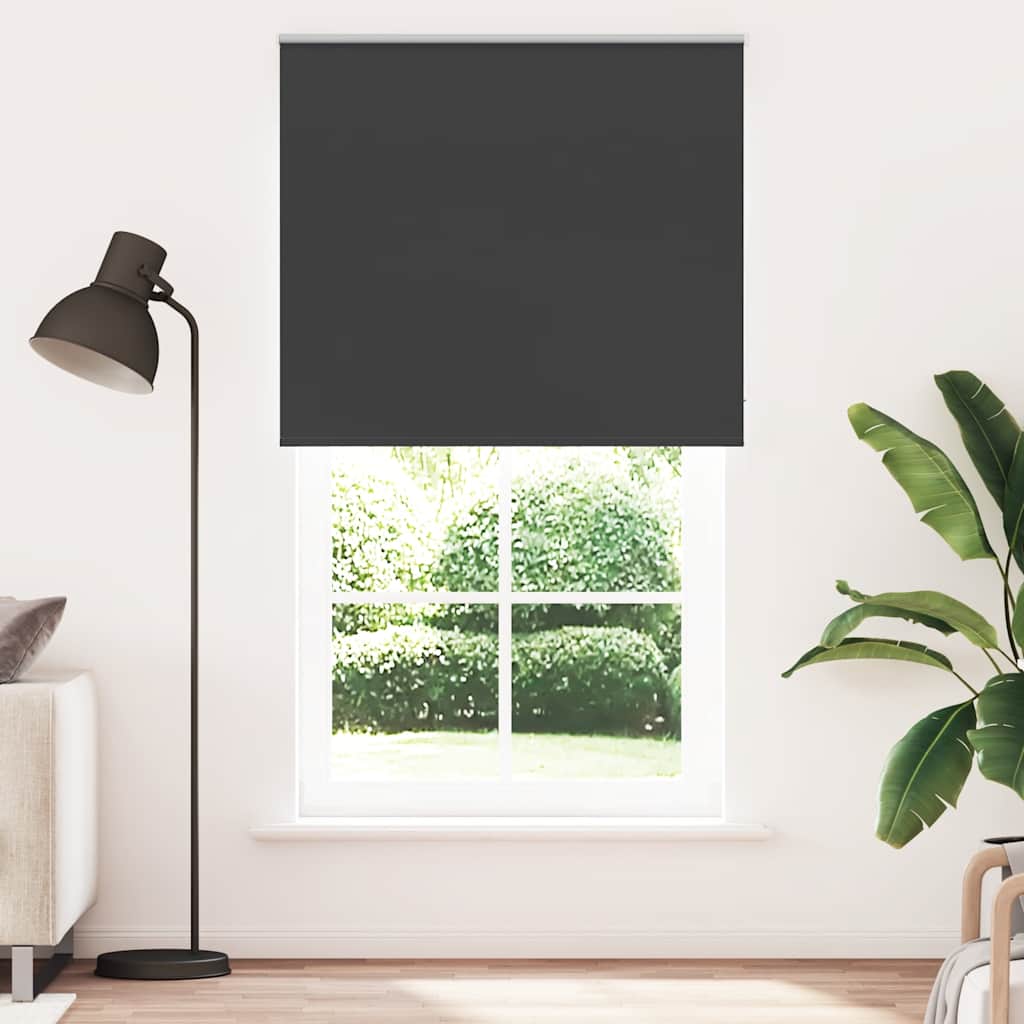 Roller Blind Blackout Black 140x210 cm Fabric Width 136.6 cm Polyester - Design Hut