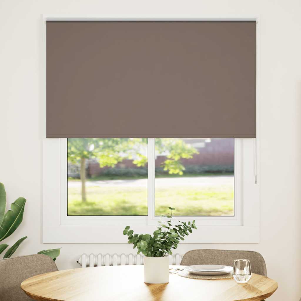 Roller Blind Blackout Coffee 125x130 cm Fabric Width 121.6 cm Polyester - Decor Base