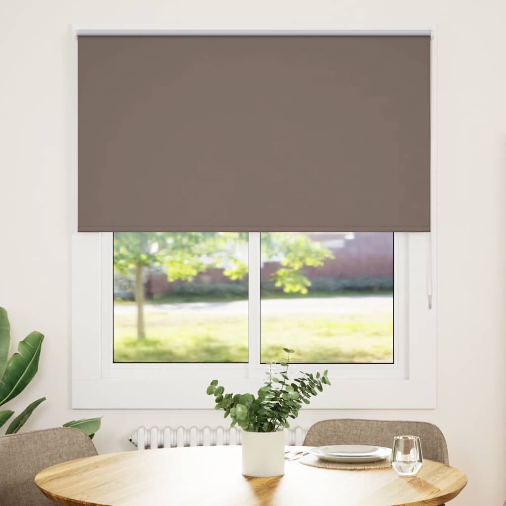 Roller Blind Blackout Coffee 125x150 cm Fabric Width 121.6 cm Polyester - Decor Base