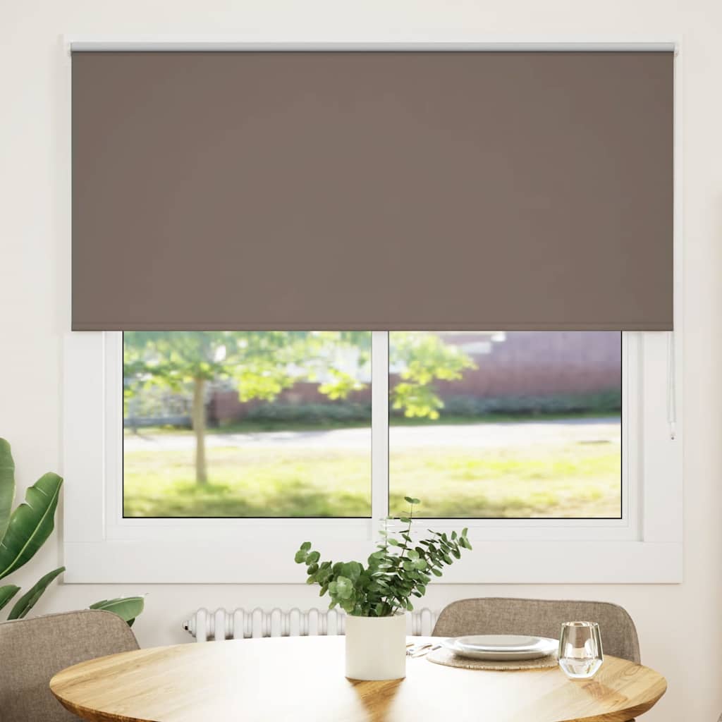 Roller Blind Blackout Coffee 150x150 cm Fabric Width 146.6 cm Polyester - Merlin Deals