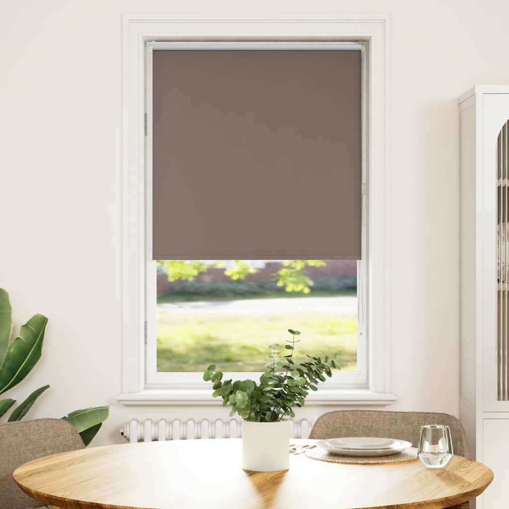 Roller Blind Blackout Coffee 80x175 cm Fabric Width 75.7 cm Polyester - Discount Dealers