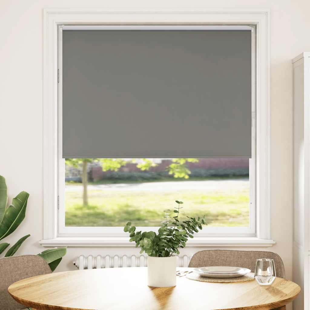 Roller Blind Blackout Grey 115x150 cm Fabric Width 110.7 cm Polyester - Decor Base