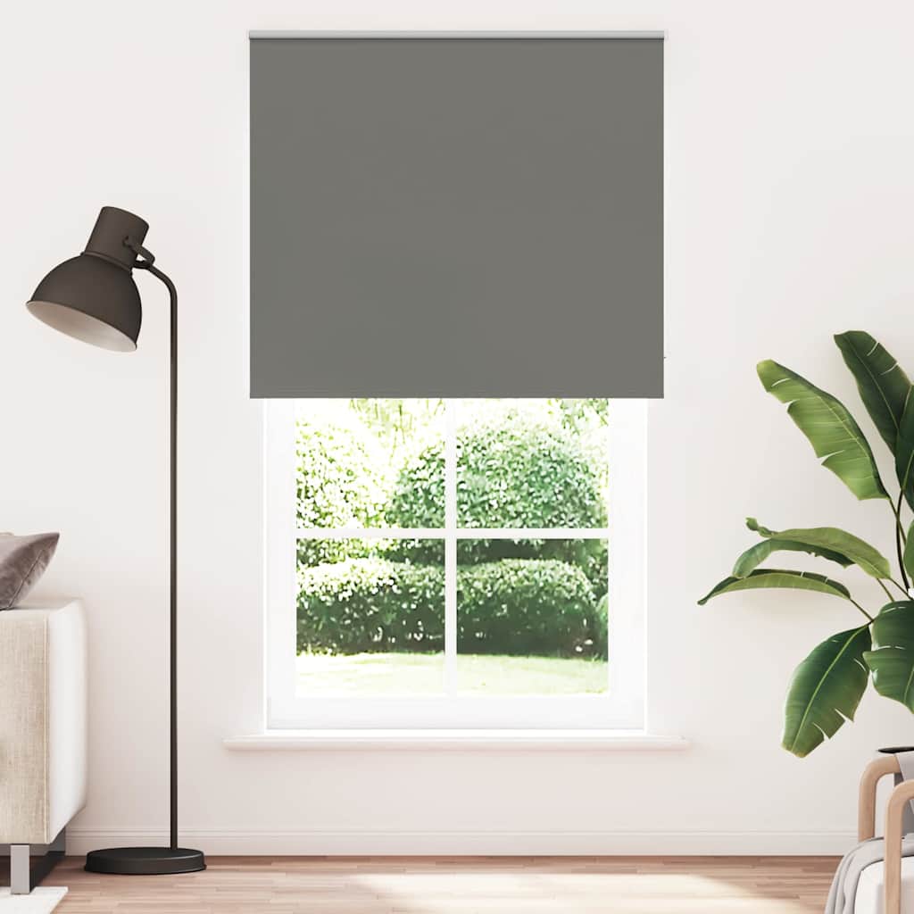 Roller Blind Blackout Grey 125x230 cm Fabric Width 121.6 cm Polyester - Discount Dealers