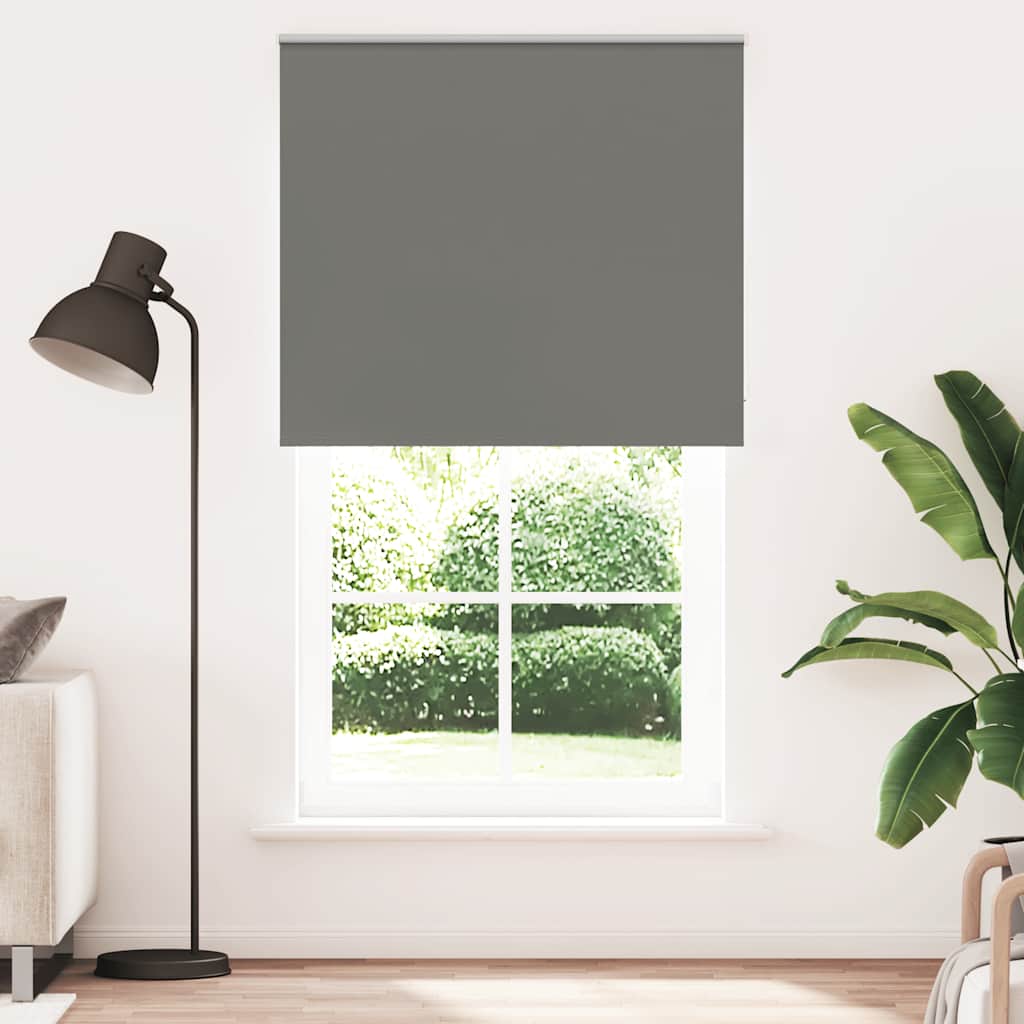 Roller Blind Blackout Grey 140x230 cm Fabric Width 136.6 cm Polyester - Charlotte Dunes