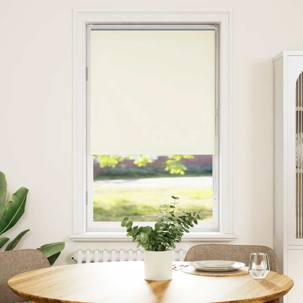 Roller Blind Blackout Off White 80x130 cm Fabric Width 75.7 cm Polyester - Sid & Sam