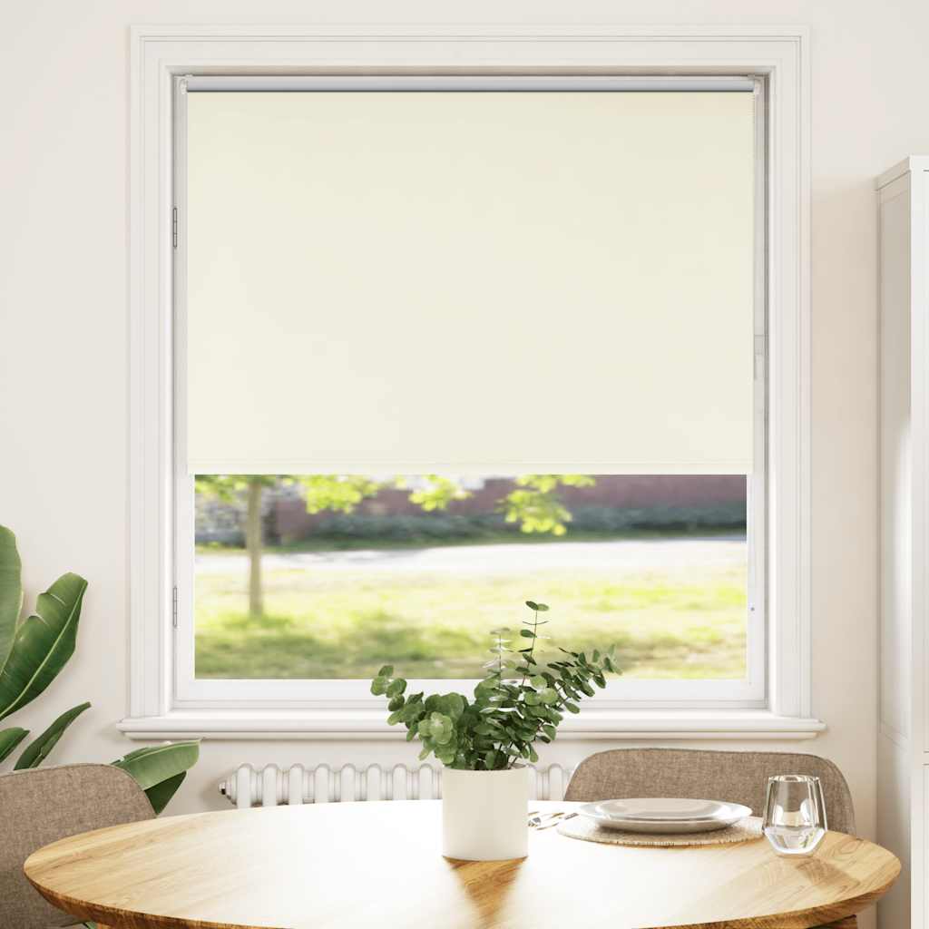 Roller Blind Blackout Off White 105x130 cm Fabric Width 100.7 cm Polyester - Charlotte Dunes
