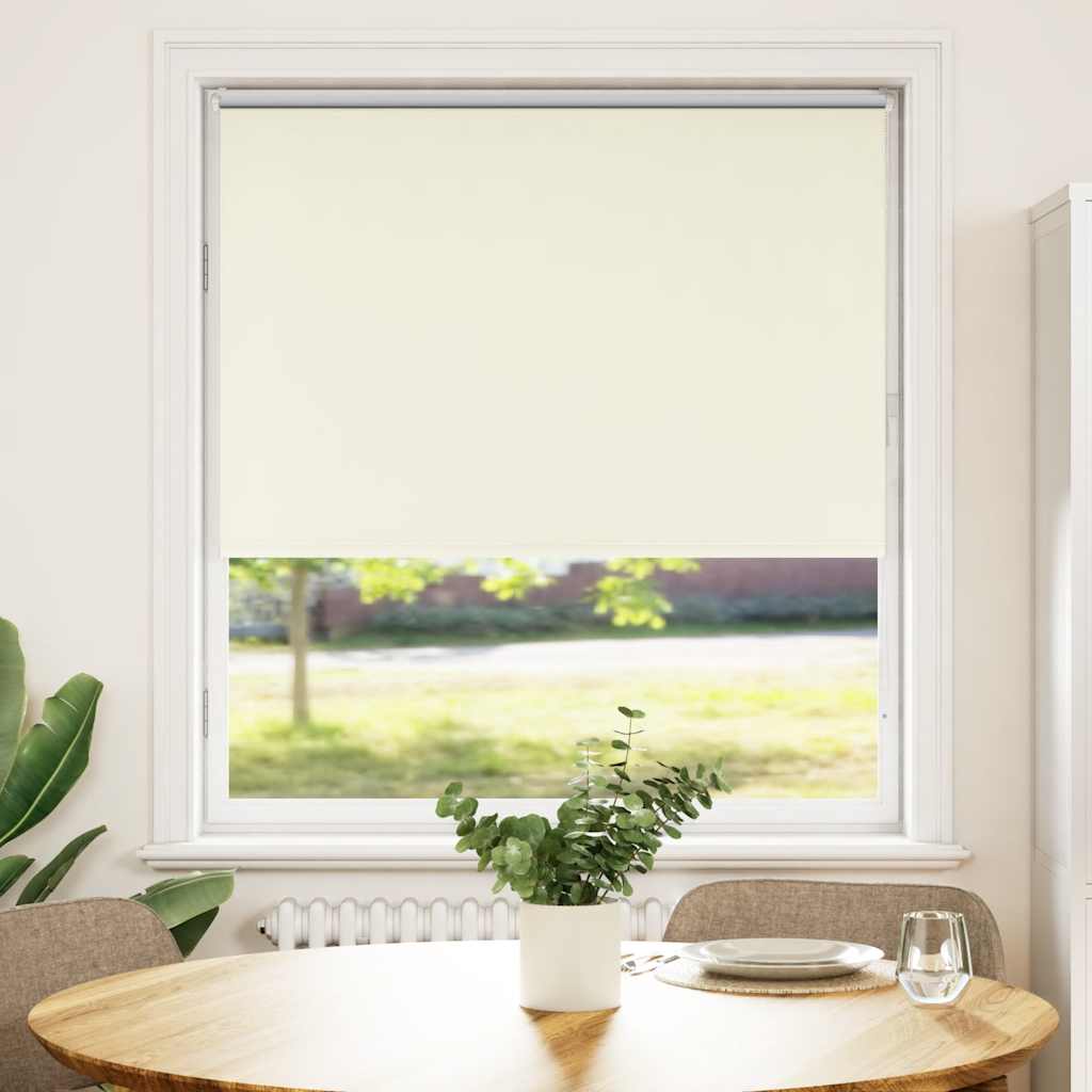 Roller Blind Blackout Off White 110x130 cm Fabric Width 105.7 cm Polyester - Charlotte Dunes