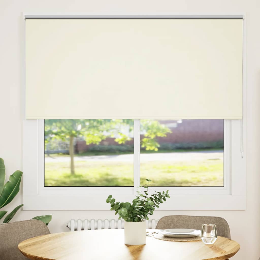 Roller Blind Blackout Off White 165x130 cm Fabric Width 161.6 cm Polyester - Charlotte Dunes