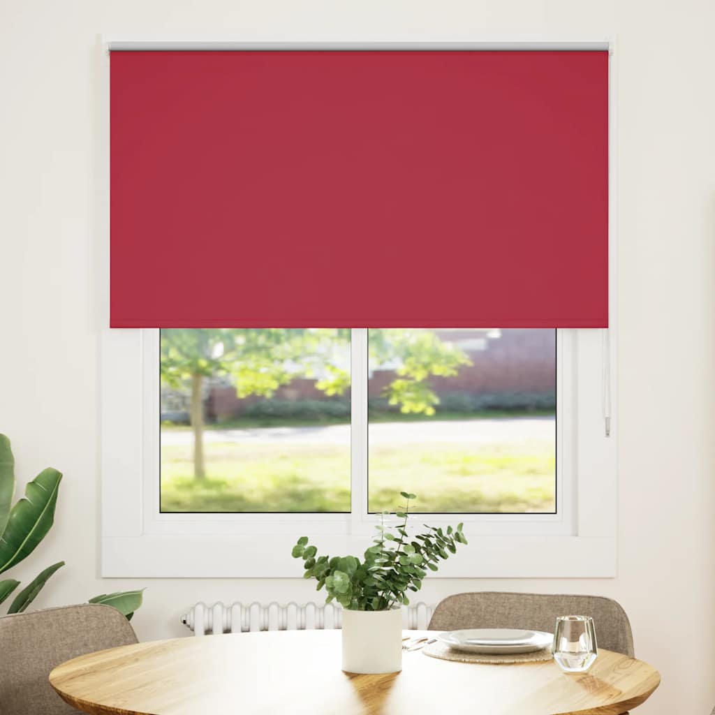Roller Blind Blackout Red 140x150 cm Fabric Width 136.6 cm Polyester - Decor Base