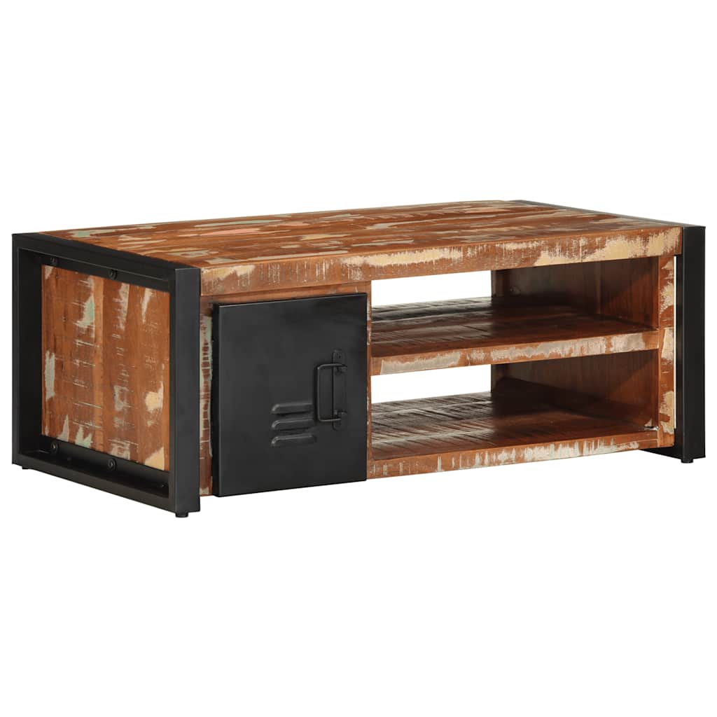 Coffee Table Multicolour 90x50x36 cm Solid Wood Reclaimed - The Home Maker