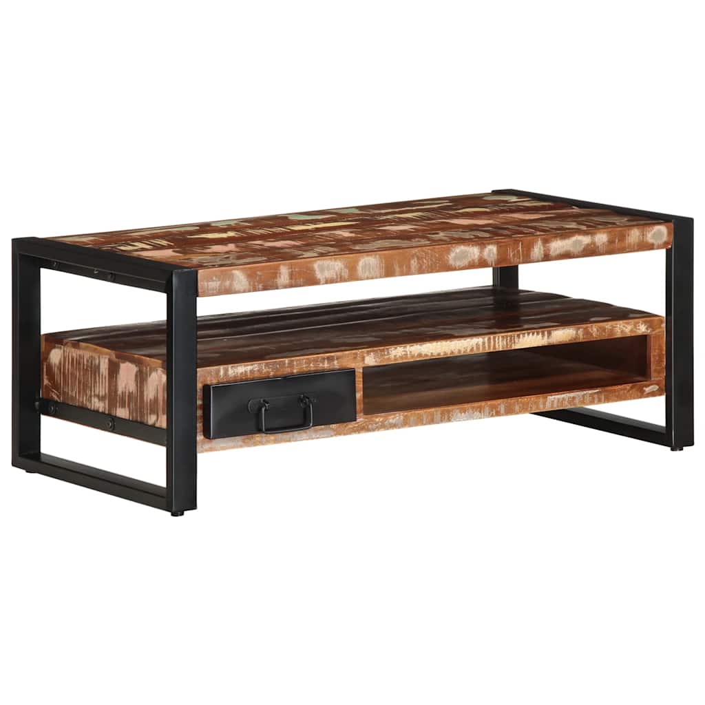 Coffee Table Multicolour 90x50x36 cm Solid Wood Reclaimed - All Things Good