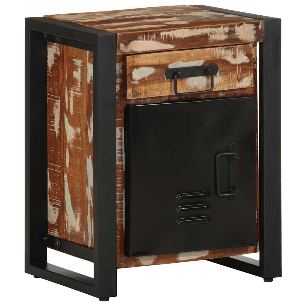 Bedside Cabinet Multicolour 40x30x50 cm Solid Wood Reclaimed - Direct Imports