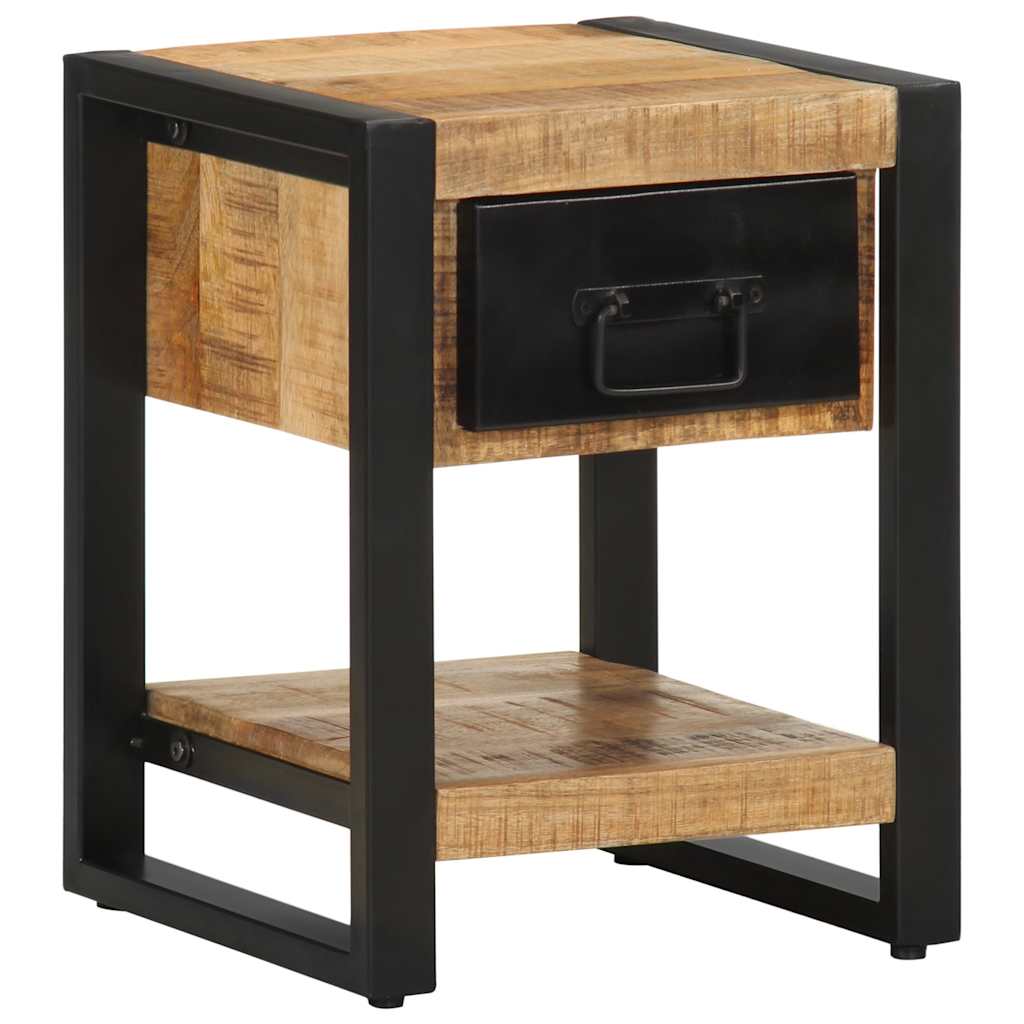 Bedside Cabinet 35x34x45 cm Solid Rough Wood Mango - Brittle & Co
