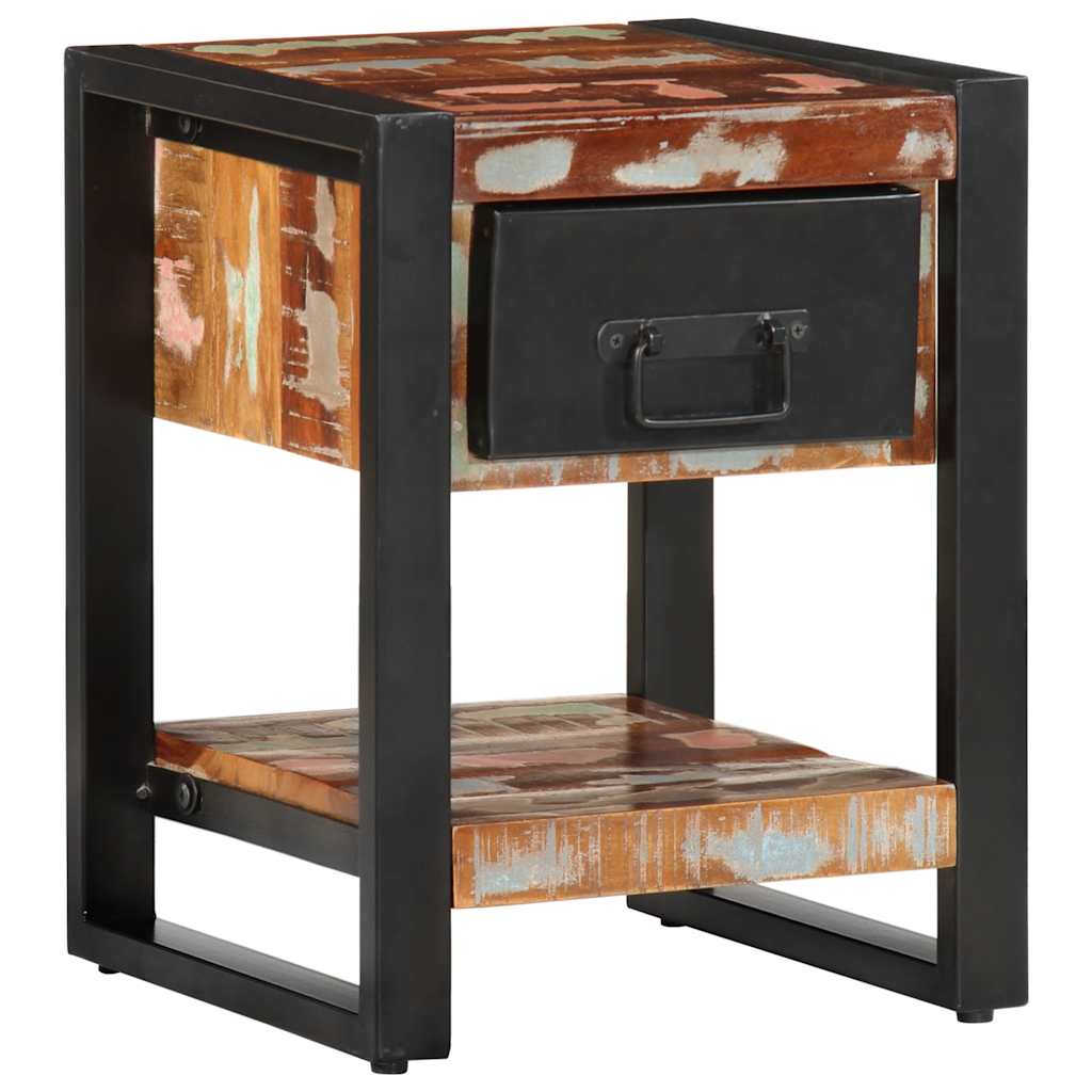 Bedside Cabinet Multicolour 35x34x45 cm Solid Wood Reclaimed - Brittle & Co