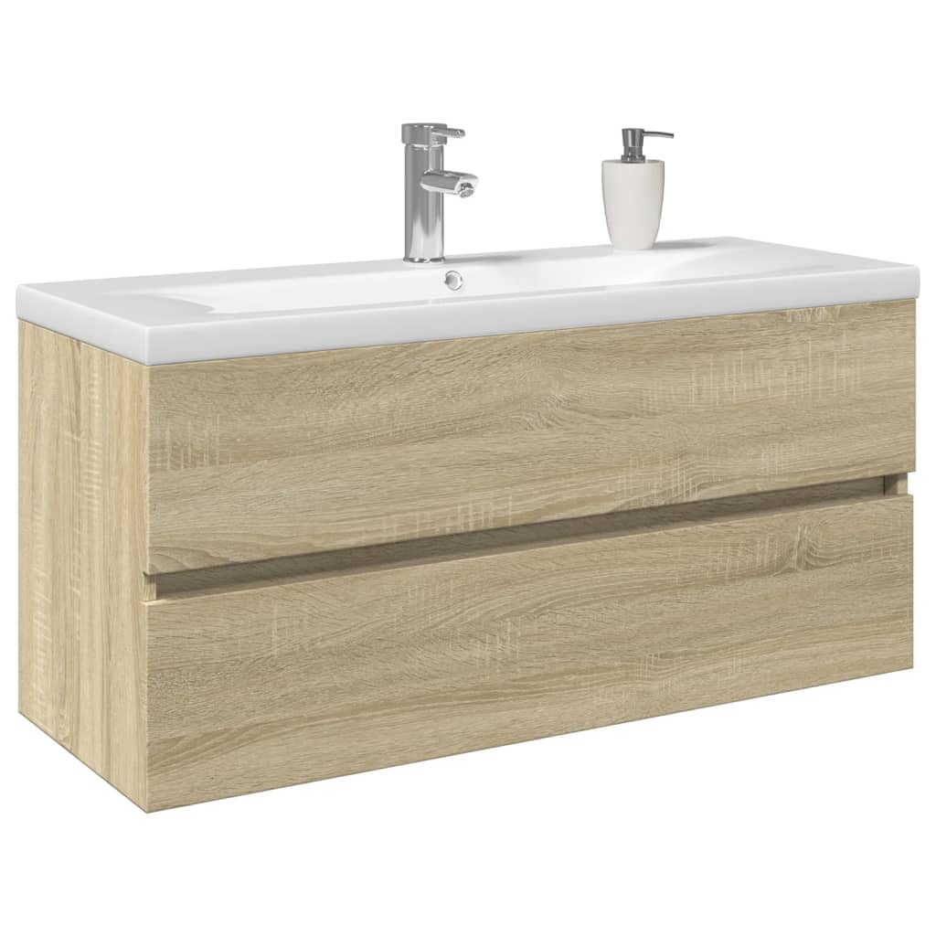2 Piece Bathroom Furniture Set Ceramic and Engineered Wood - vid-3307661 - Design Hut