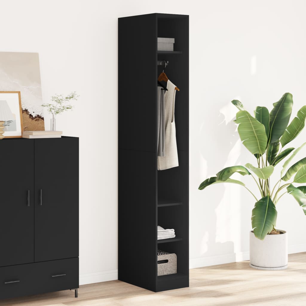 Wardrobe Black 30x50x200 cm Engineered Wood - Charlotte Dunes