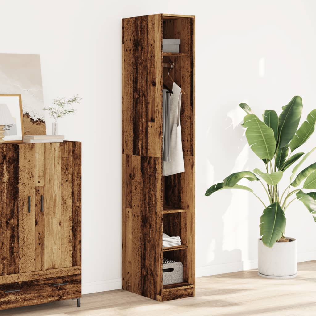 Wardrobe Old Wood 30x50x200 cm Engineered Wood - vid-3307691 - Charlotte Dunes