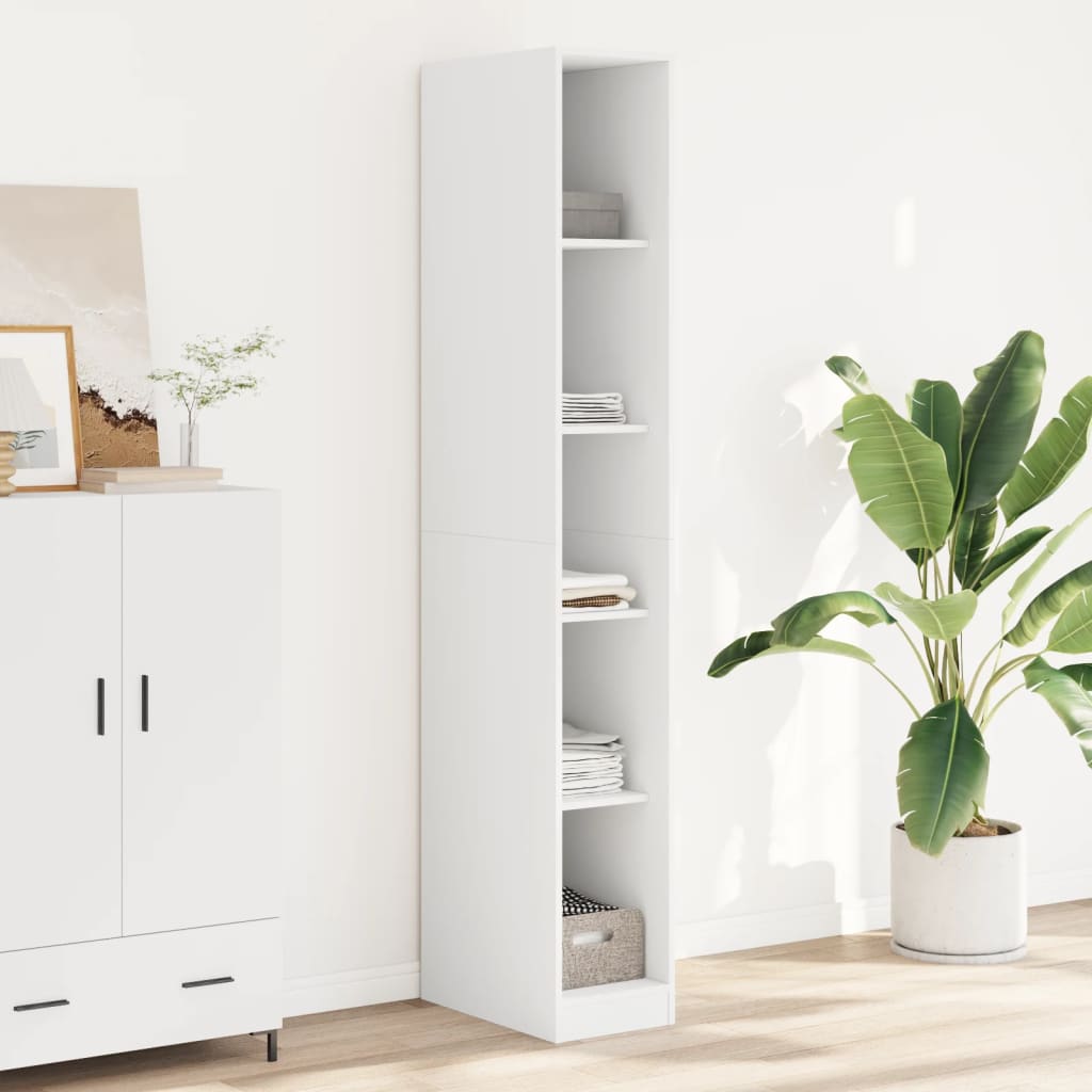 Wardrobe White 30x50x200 cm Engineered Wood - Charlotte Dunes