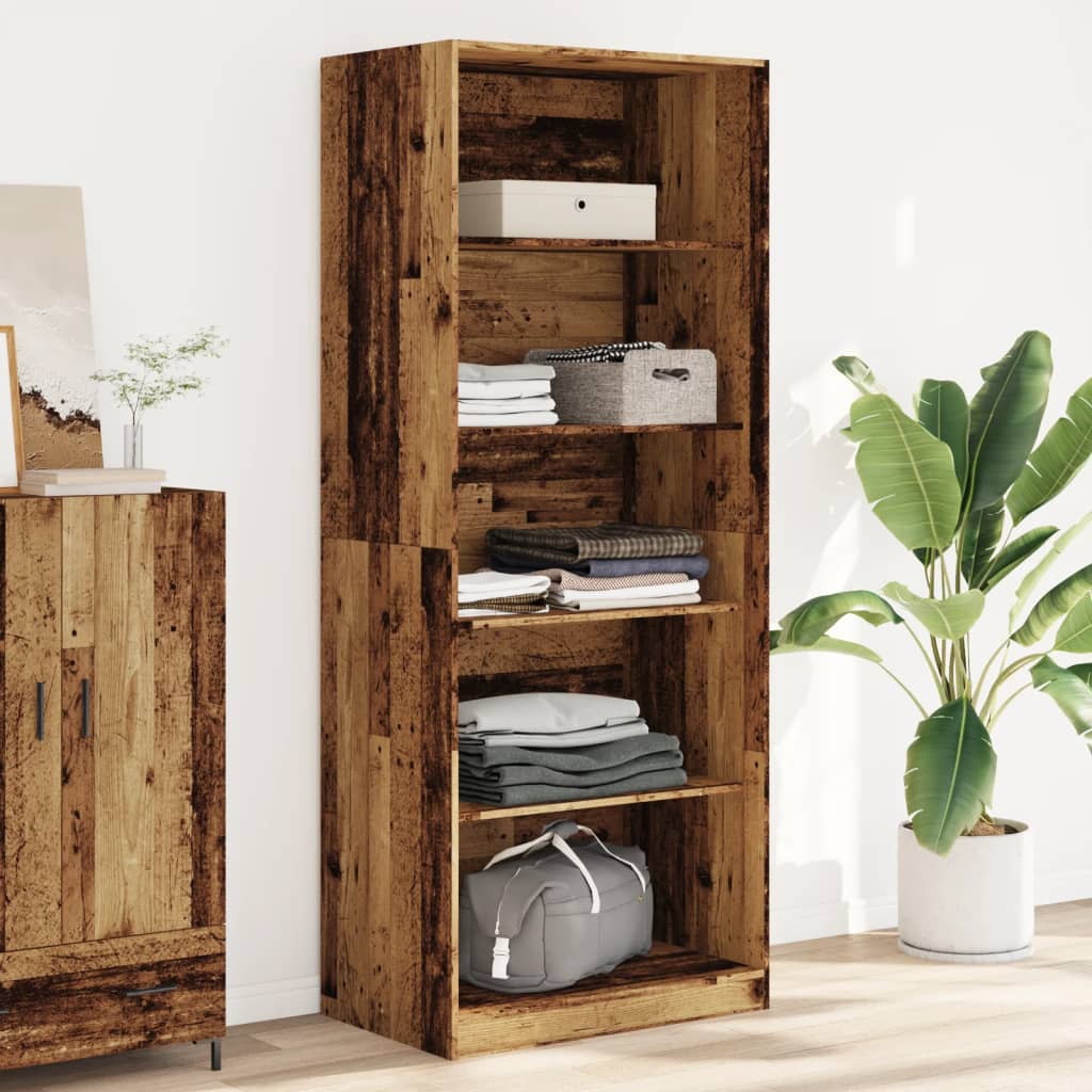 Wardrobe Old Wood 80x50x200 cm Engineered Wood - vid-3307727 - Charlotte Dunes