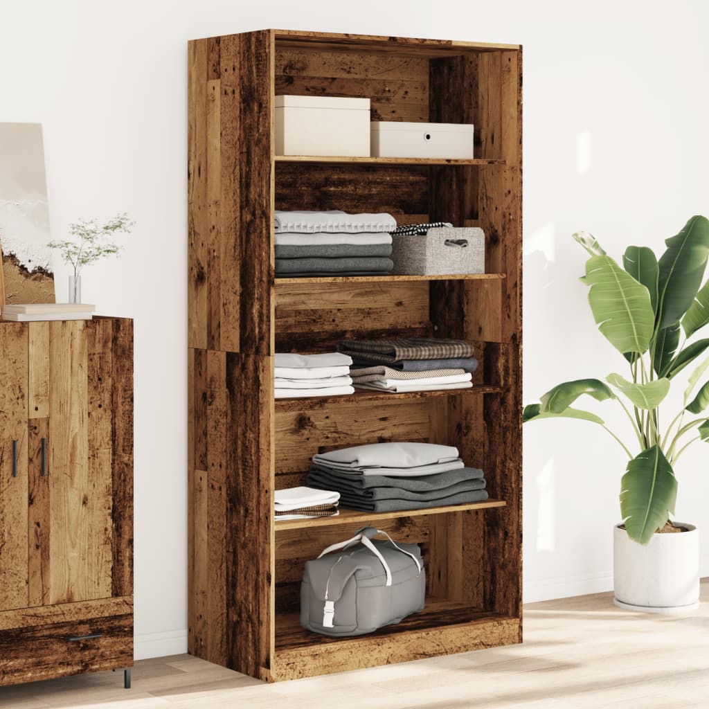 Wardrobe Old Wood 100x50x200 cm Engineered Wood - vid-3307736 - Charlotte Dunes