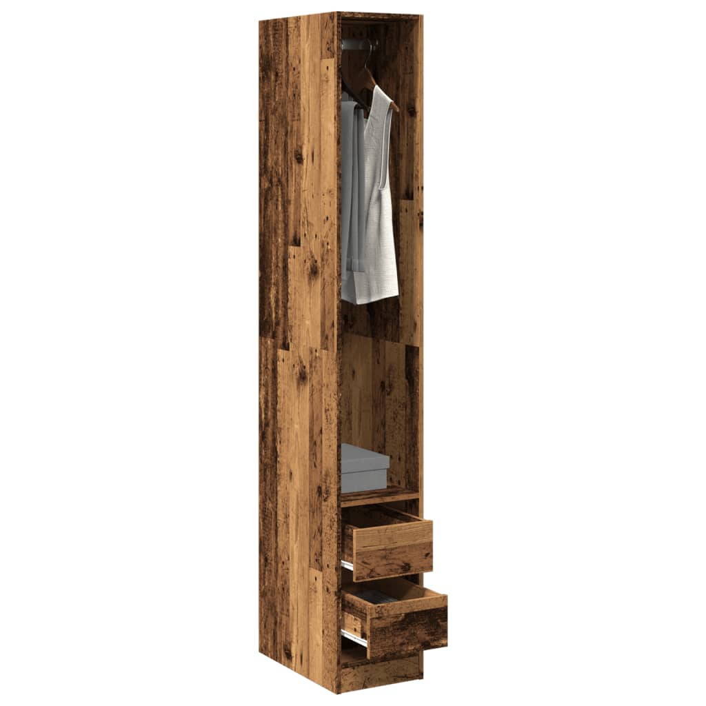 Wardrobe Old Wood 30x50x200 cm Engineered Wood - vid-3307745 - Charlotte Dunes
