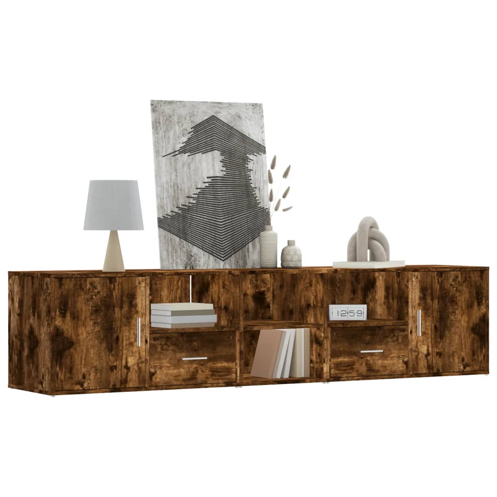 Corner Cabinet Smoked Oak 200x40x45 cm Engineered Wood - Design Hut