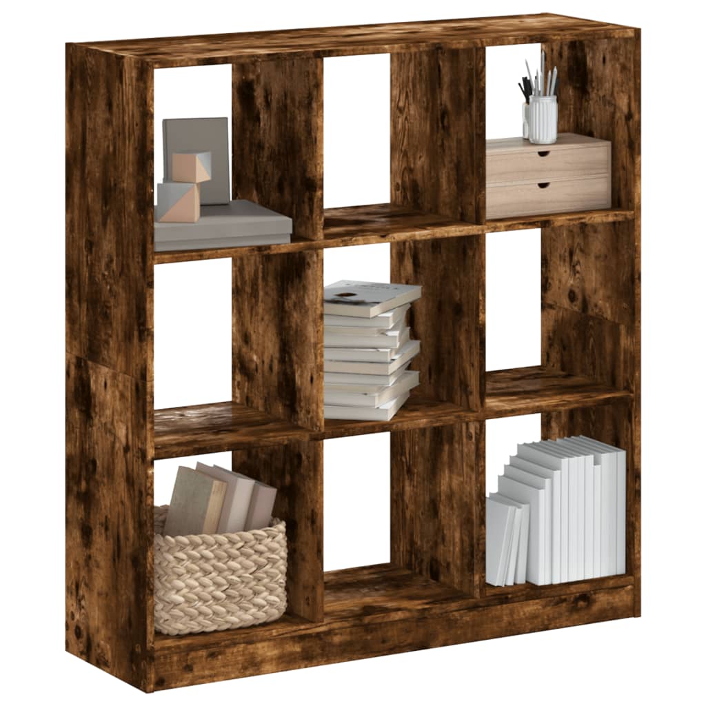 Bookcase Smoked Oak 102x32x108 cm Engineered Wood - Charlotte Dunes