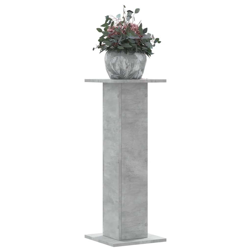 Plant Stands 2 pcs Concrete Grey 30x30x80 cm Engineered Wood - All Things Good
