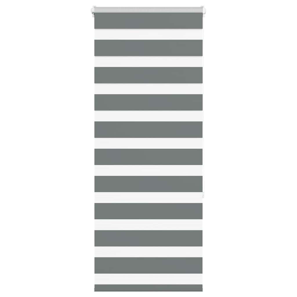 Zebra Blind Dark Grey 55x150 cm Fabric Width 50.9 cm Polyester - Discount Dealers