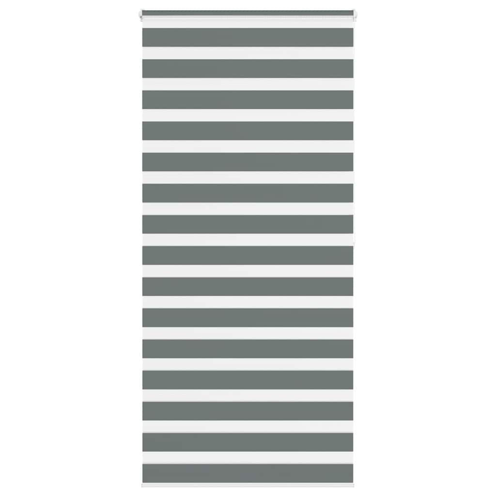 Zebra Blind Dark Grey 115x200 cm Fabric Width 110.9 cm Polyester - Unbeatable Bargains