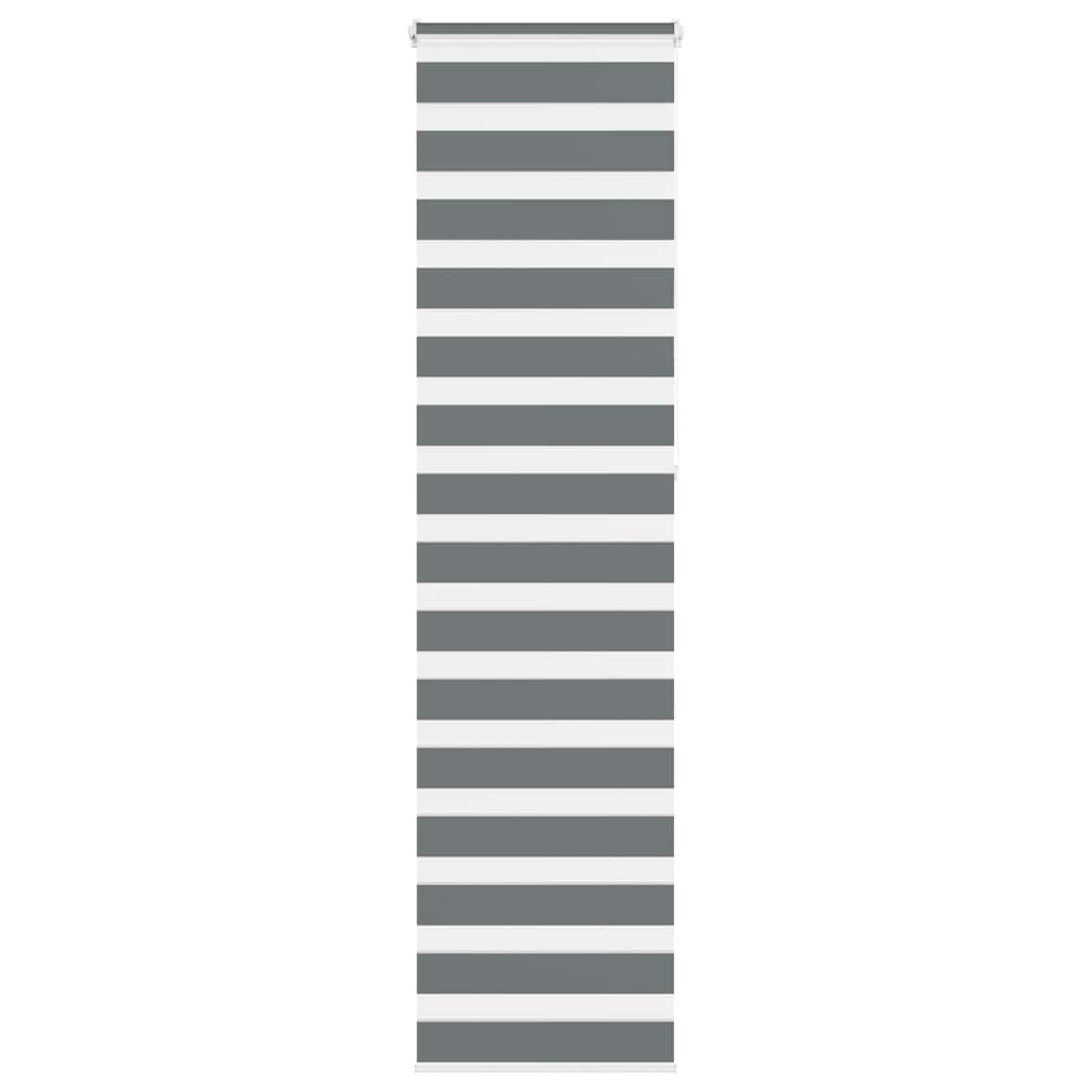 Zebra Blind Dark Grey 65x230 cm Fabric Width 60.9 cm Polyester - Tyrell & Tyrell