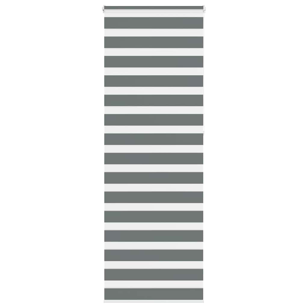 Zebra Blind Dark Grey 75x230 cm Fabric Width 70.9 cm Polyester - Discount Dealers