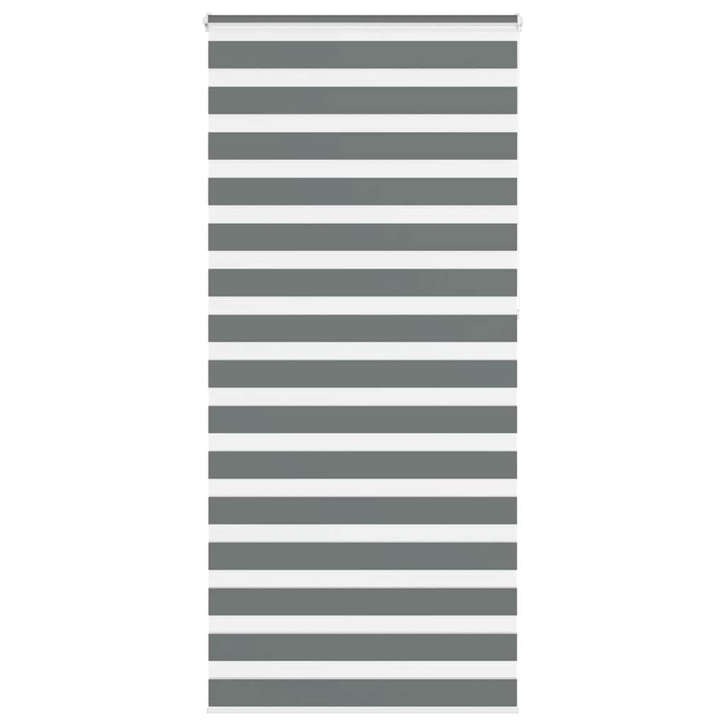 Zebra Blind Dark Grey 100x230 cm Fabric Width 95.9 cm Polyester - Discount Dealers