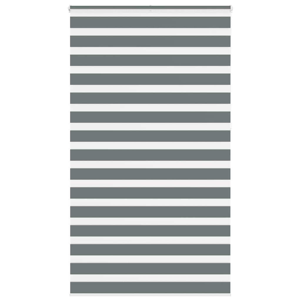 Zebra Blind Dark Grey 125x230 cm Fabric Width 120.9 cm Polyester - Unbeatable Bargains